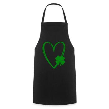St Patricks Day Accessoires Ireland Shamrock Deko - Kochschürze - Schwarz - Vorne - AI Model Male 185 dark (185cm)
