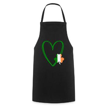 St Patricks Day Accessories Ireland Shamrock Decoration - Cooking Apron - black - Front - AI Model Male 185 dark (185cm)