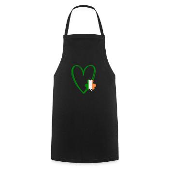 St Patricks Day Accessoires Ireland Shamrock Deko - Kochschürze - Schwarz - Vorne - AI Model Male 185 dark (185cm)