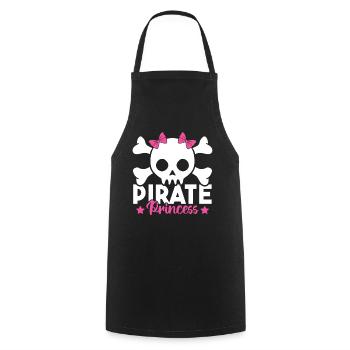 Niedlicher Pirat Prinzessin Rosa Piratenschädel und - Kochschürze - Schwarz - Vorne - AI Model Male 185 dark (185cm)