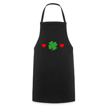 Accessoires de la Saint-Patrick Irlande Shamrock Décoration - Tablier de cuisine - noir - Devant - AI Model Male 185 dark (185cm)