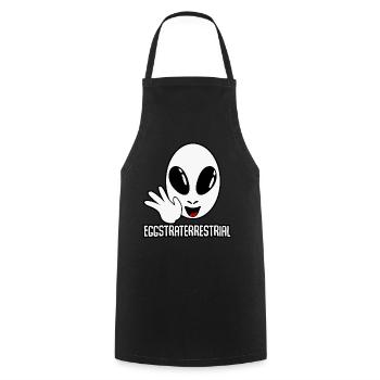 Alien Ei Außerirdischer Eierkopf - Kochschürze - Schwarz - Vorne - AI Model Male 185 dark (185cm)