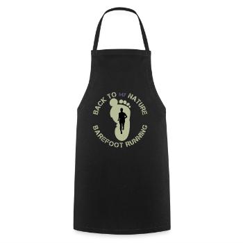 Barefoot running - Cooking Apron - black - Front - AI Model Male 185 dark (185cm)