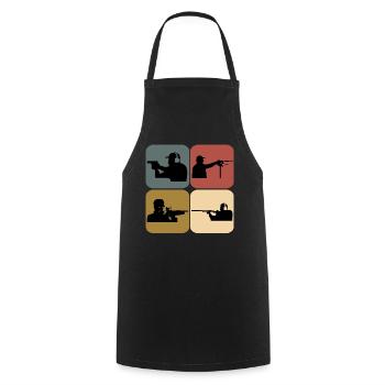 Sport shooter retro shooting club - Cooking Apron - black - Front - AI Model Male 185 dark (185cm)