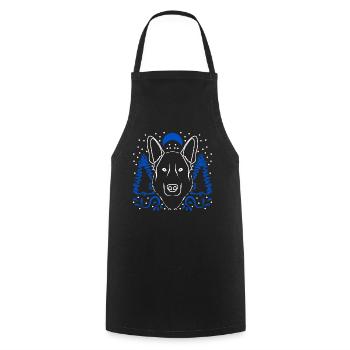 White Shepherd Nature Shepherd Dogs - Cooking Apron - black - Front - AI Model Male 185 dark (185cm)