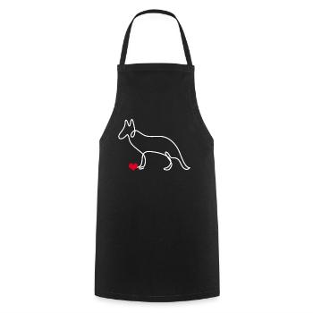 White Shepherd Dog Shepherd Dogs - Cooking Apron - black - Front - AI Model Male 185 dark (185cm)