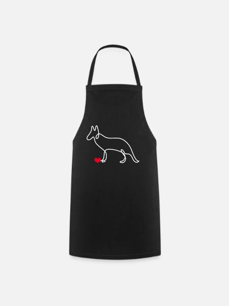 White Shepherd Dog Shepherd Dogs - Cooking Apron - black