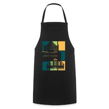 Organ Retro Organ Player Organist - Cooking Apron - black - Front - AI Model Male 185 dark (185cm)