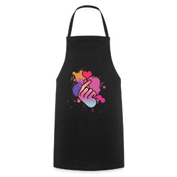 Kpop Finger Korean Popmusik Retro K-Pop - Kochschürze - Schwarz - Vorne - AI Model Male 185 dark (185cm)