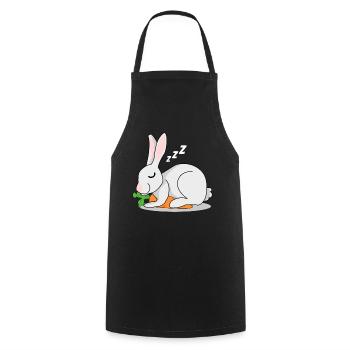 Rabbit with carrot sleeps rabbit rabbit - Cooking Apron - black - Front - AI Model Male 185 dark (185cm)
