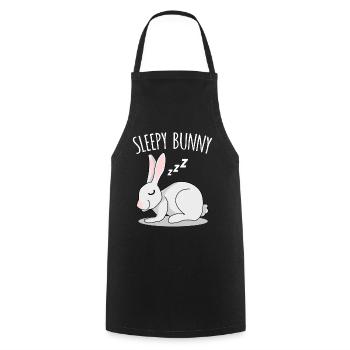 Rabbit Rabbit sleeping rabbit - Cooking Apron - black - Front - AI Model Male 185 dark (185cm)