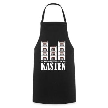 Bier trinken Bierkiste Vatertag - Kochschürze - Schwarz - Vorne - AI Model Male 185 dark (185cm)