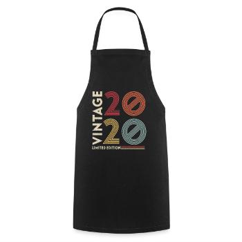 Vintage Rétro Cadeau d’anniversaire 2020 Vintage - Tablier de cuisine - noir - Devant - AI Model Male 185 dark (185cm)