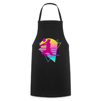 Beach Volleyball retro - Kochschürze - Schwarz - Vorne - AI Model Male 185 dark (185cm)
