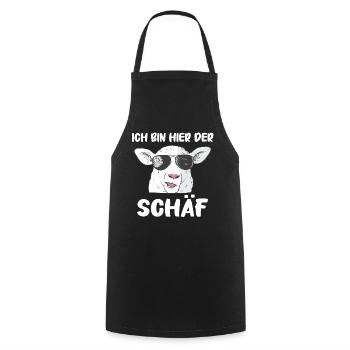 Schafe Schafherde Bauernhof Landwirt Schäfer - Kochschürze - Schwarz - Vorne - AI Model Male 185 dark (185cm)