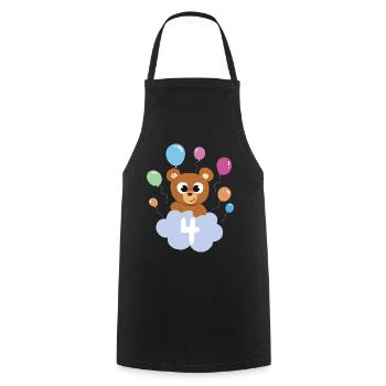 Cadeau 4 ans anniversaire garçon ou fille - Tablier de cuisine - noir - Devant - AI Model Male 185 dark (185cm)