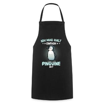 Pinguin Zwergpinguine Kaiserpinguin - Kochschürze - Schwarz - Vorne - AI Model Male 185 dark (185cm)