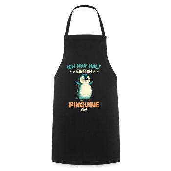 Pinguin Zwergpinguine Kaiserpinguin - Kochschürze - Schwarz - Vorne - AI Model Male 185 dark (185cm)
