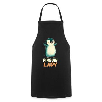 Pinguin Zwergpinguine Kaiserpinguin - Kochschürze - Schwarz - Vorne - AI Model Male 185 dark (185cm)