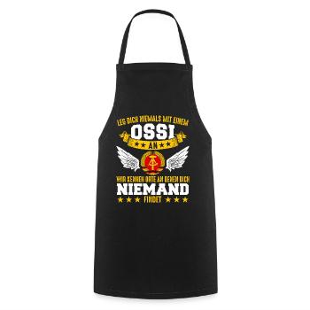 Ostdeutschland Osten Ossi DDR Heimat Ostblock - Kochschürze - Schwarz - Vorne - AI Model Male 185 dark (185cm)