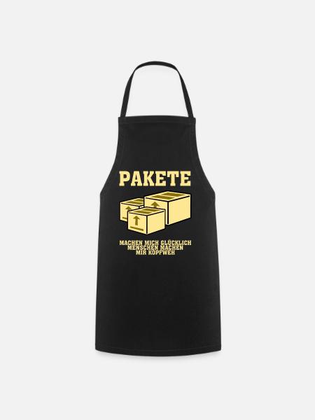 Paketzusteller Paket Paketbote Pakete - Kochschürze - Schwarz