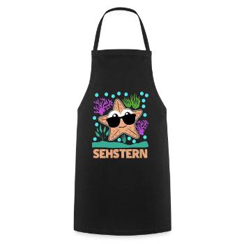 Seestern Sehstern Witz Sonnenbrille - Kochschürze - Schwarz - Vorne - AI Model Male 185 dark (185cm)