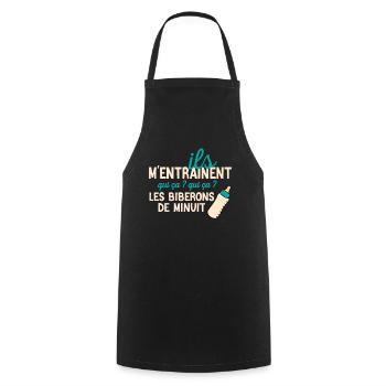 Les joies du biberon de minuit - Tablier de cuisine - noir - Devant - AI Model Male 185 dark (185cm)