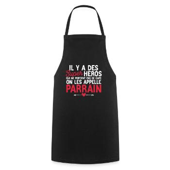 Super-héros Sans Cape : Le Parrain - Tablier de cuisine - noir - Devant - AI Model Male 185 dark (185cm)