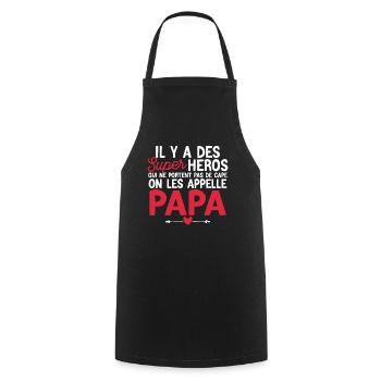 Super-héros Sans Cape : Les Papas Extraordinaires - Tablier de cuisine - noir - Devant - AI Model Male 185 dark (185cm)