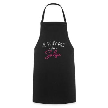 Pas Dispo, Salsa M'appelle - Tablier de cuisine - noir - Devant - AI Model Male 185 dark (185cm)