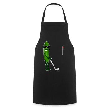 Cucumber plays golf cucumbers - Cooking Apron - black - Front - AI Model Male 185 dark (185cm)