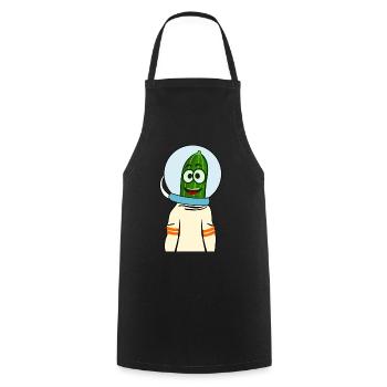 Cucumber in space Astronauts Cucumbers - Cooking Apron - black - Front - AI Model Male 185 dark (185cm)