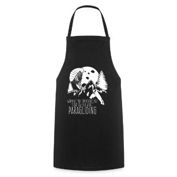 Paraglider, paragliding, paragliding - Cooking Apron - black - Front - AI Model Male 185 dark (185cm)
