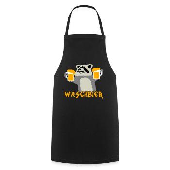 Waschbär mit Bier - Kochschürze - Schwarz - Vorne - AI Model Male 185 dark (185cm)