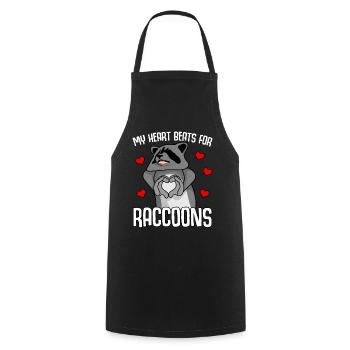 Raton laveur avec coeur Ratons laveurs - Tablier de cuisine - noir - Devant - AI Model Male 185 dark (185cm)