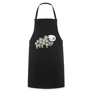 Bärtierchen Tardigrade Blüten - Kochschürze - Schwarz - Vorne - AI Model Male 185 dark (185cm)