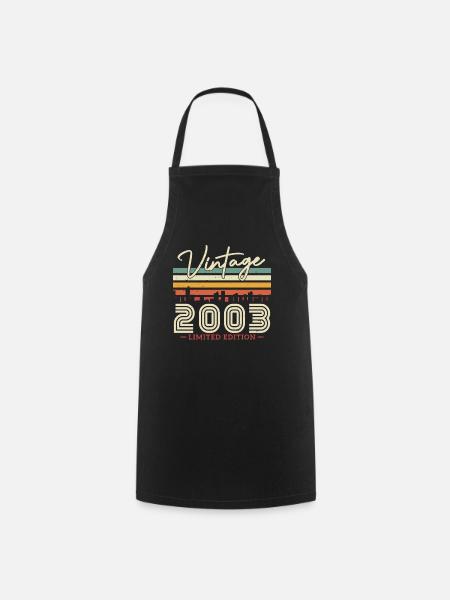 Vintage 2003 Jahrgang geboren Geburtstag Geschenk - Kochschürze - Schwarz