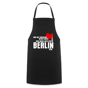 Berlin lusitger Spruch für Berliner - Kochschürze - Schwarz - Vorne - AI Model Male 185 dark (185cm)