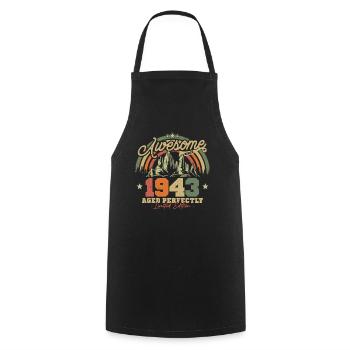 Cadeau d’anniversaire vintage et rétro 1943 - Tablier de cuisine - noir - Devant - AI Model Male 185 dark (185cm)