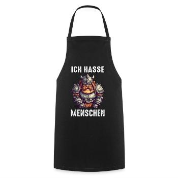 Deus Vult Kreuzritter Tempelritter Mittelalter - Kochschürze - Schwarz - Vorne - AI Model Male 185 dark (185cm)