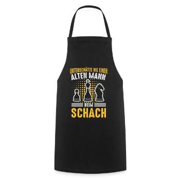 Schach Schachspieler Schachfigur - Kochschürze - Schwarz - Vorne - AI Model Male 185 dark (185cm)