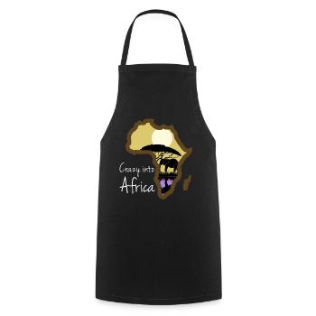 Afrique Vacances Safari Eléphant Africain - Tablier de cuisine - noir - Devant - AI Model Male 185 dark (185cm)