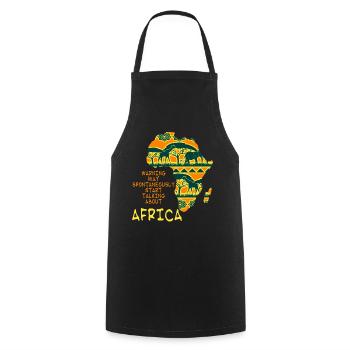 Safari en Afrique - Tablier de cuisine - noir - Devant - AI Model Male 185 dark (185cm)