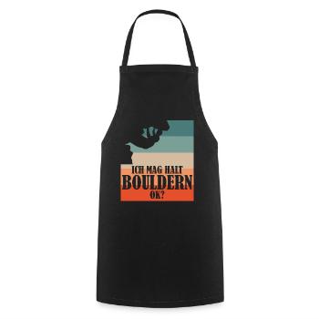 Bouldern Kletterer Klettern - Kochschürze - Schwarz - Vorne - AI Model Male 185 dark (185cm)