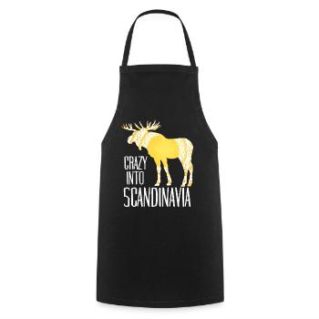 Scandinavie Viking Elk - Tablier de cuisine - noir - Devant - AI Model Male 185 dark (185cm)