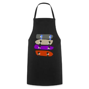 Longboard Skateboard Longboarder - Cooking Apron - black - Front - AI Model Male 185 dark (185cm)