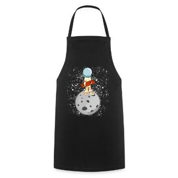 Longboarder Moon Astronaut Longboard - Cooking Apron - black - Front - AI Model Male 185 dark (185cm)