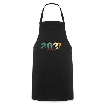 Vintage Geburtstagsgeschenk Wald 2021 - Kochschürze - Schwarz - Vorne - AI Model Male 185 dark (185cm)