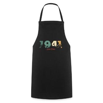 Vintage 1941 Birthday Gift - Cooking Apron - black - Front - AI Model Male 185 dark (185cm)