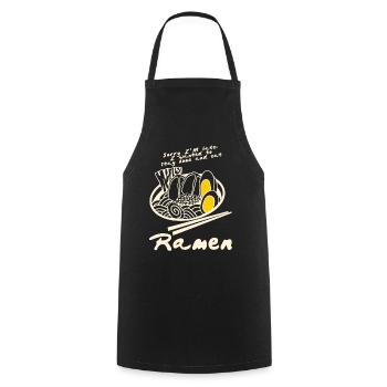 Ramen with egg noodles noodle soup - Cooking Apron - black - Front - AI Model Male 185 dark (185cm)